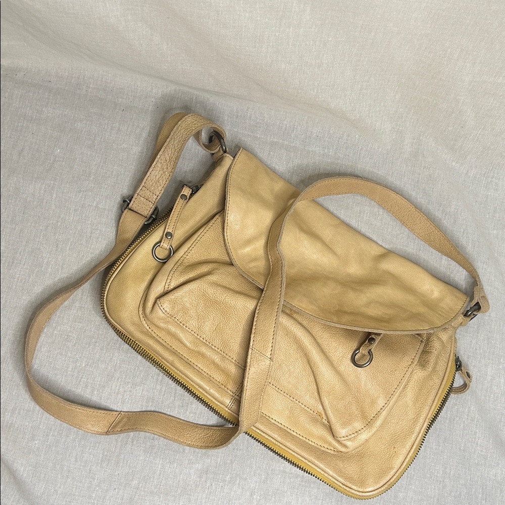 Latico NYC Genuine Leather Crossbody Bag – Beige Artisan Made